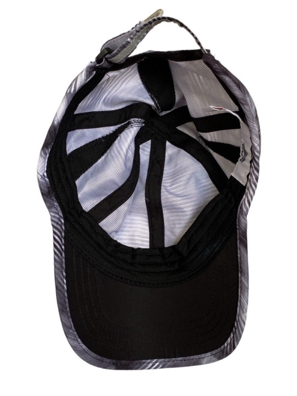 RBX Black Gray Abstract Print Athletic Running Cap Hat Adjustable Size OS - Picture 5 of 7